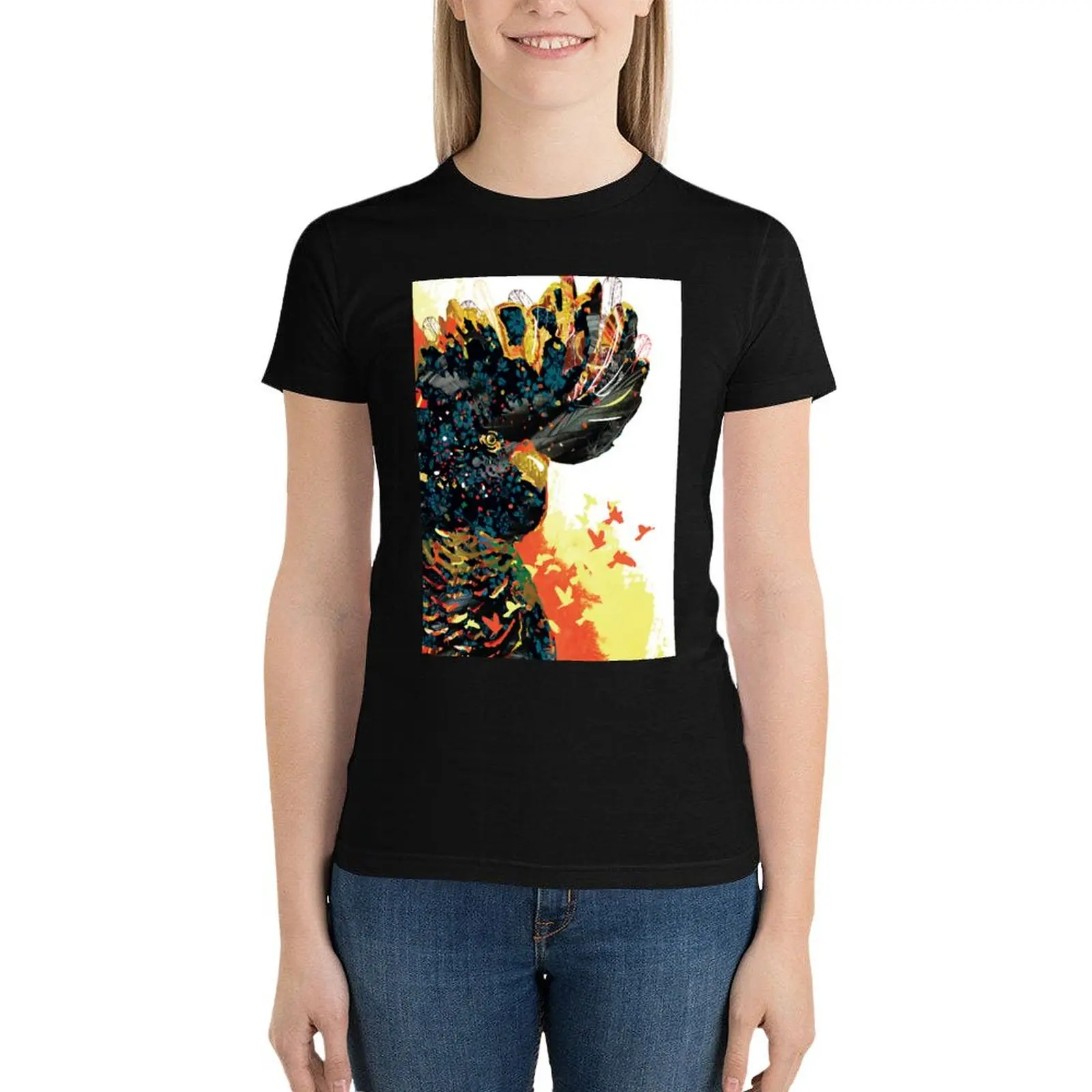 Torquay Black Cockatoo T-Shirt animal print shirt for girls plus size tops T-shirts for Women