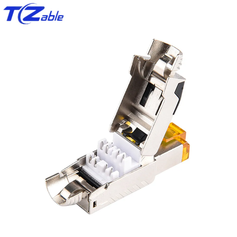 Cat8 RJ45 Connector Metal Modular Plug 40Gbps Shielded Crimp Ethernet Cable  Adapter RJ 45 Lan Cable Extension Network Plug Cat 8 - AliExpress