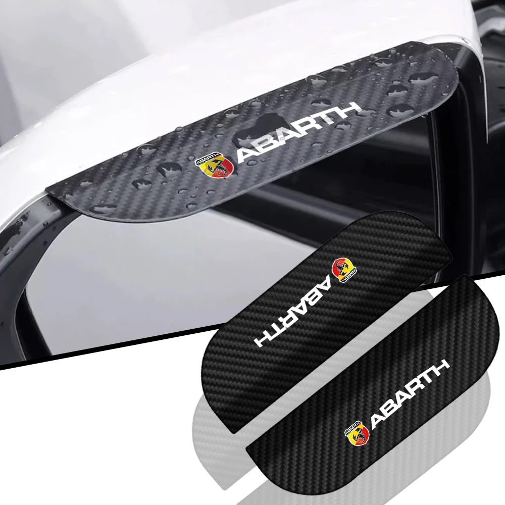 Car Rearview Mirror Rain Eyebrow Visor Carbon Fiber Sun Visor Rain Cover car Mirror Accessories For ABARTH 695 595 500