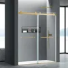 Double Sliding Shower Door 56-60 in.W x 76 in.H, 5/16" (8mm) Tempered Glass, Frameless Shower Door, Bathroom Glass Shower Door 1