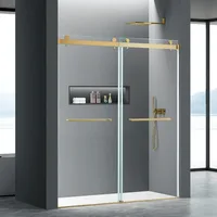 Double Sliding Shower Door 56-60 in.W x 76 in.H, 5/16" (8mm) Tempered Glass, Frameless Shower Door, Bathroom Glass Shower Door 1