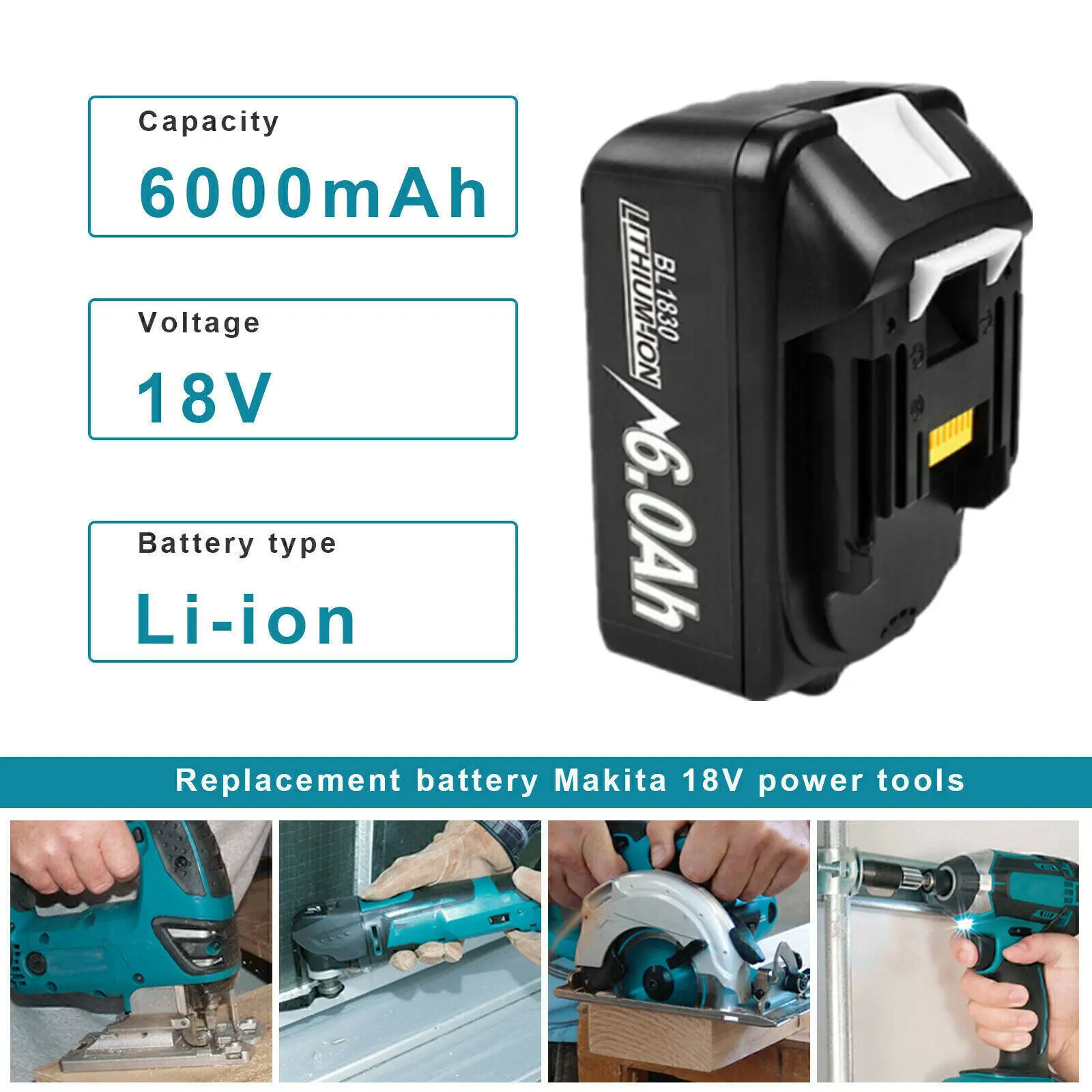 Bateria Recarregável Li-ion para Makita 18v Carregador Bl1850 Bl1860 Bl1850b Bl1860b Bl1830b Bl1840 Lxt400 - Image 4