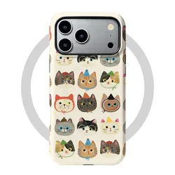 Magnetic Shockproof Cat Pattern Phone Case with 2 - in - 1 Film Shell for OPPO find x6 (CIX2H1 - JSS094)
