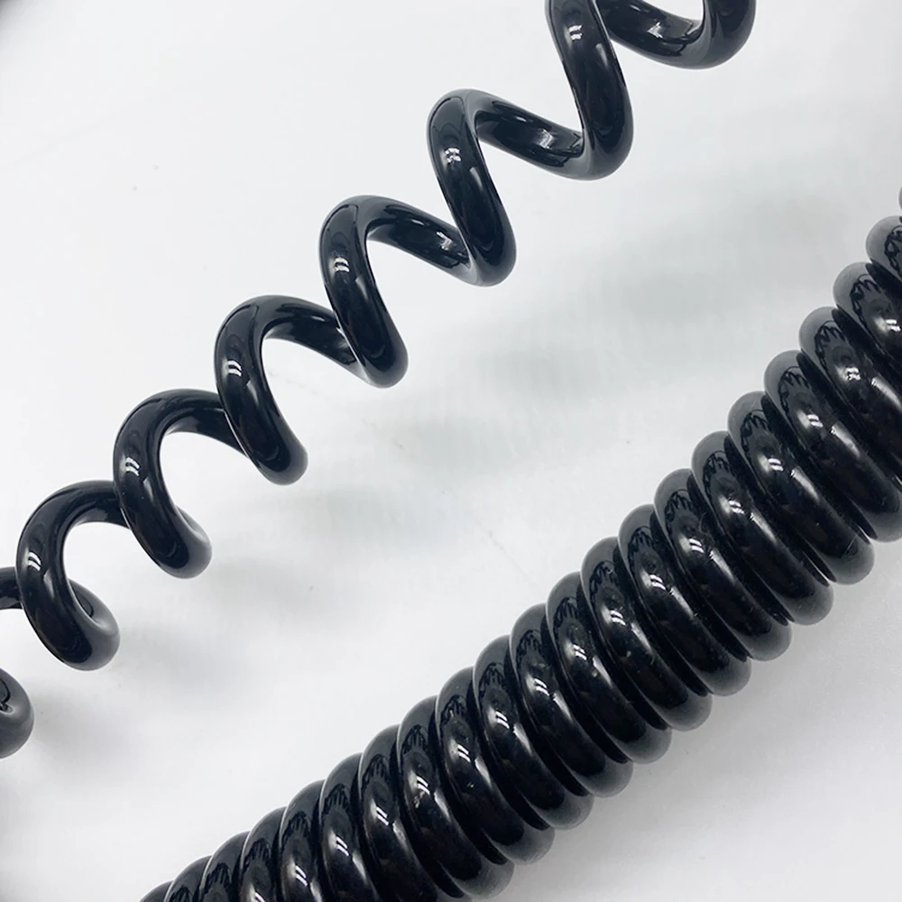 Câble D'alimentation Spiralé Extensible - Jusqu'à 1,25 M - Noir - Parfait Pour Les Appareils électroniques Et L'atelier