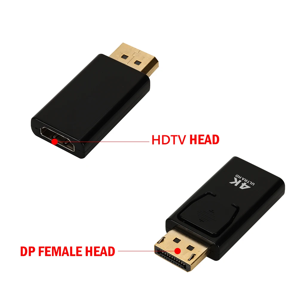 모니터 프로젝터용 DP to HDMI 컨버터, 4K 비디오 오디오 어댑터, 디스플레이 포트 수 to 4K HDMI 호환 암 동글 어댑터