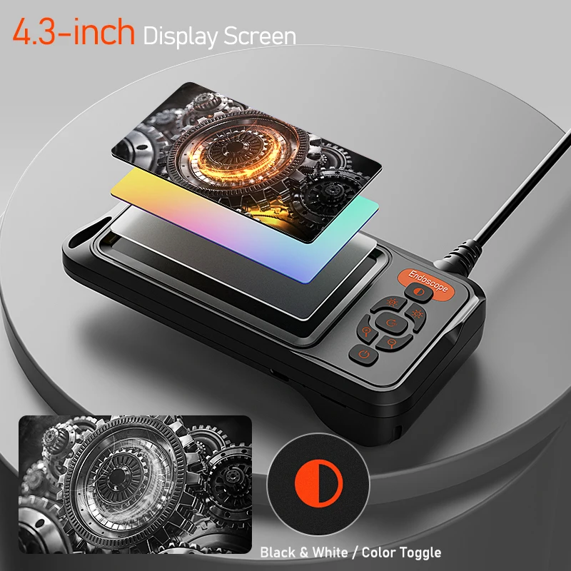 1-30m 4.3인치 IPS 산업용 내시경 카메라 8mm 1080P HD IP67 방수 보어스코프 검사 카메라 배관 자동차 하수구용