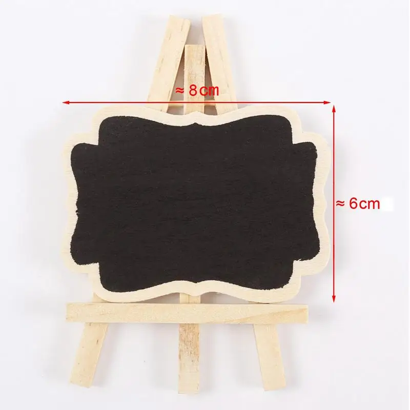24 PCS Mini Wooden Blackboard Message Rectangular Slate Board Cards Memo Label Signs Price Digit Table