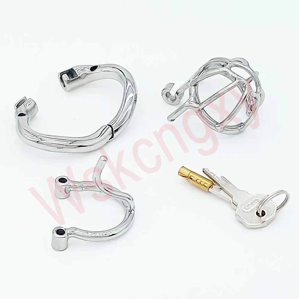 Stainless Steel Male Chastity Device Removable PA Puncture Cock Cage Penis Ring Sex Toys For Men Erotic Urethral Lock penis chastity cage chastity lock sex toy chastity cage accessory penis cock ring