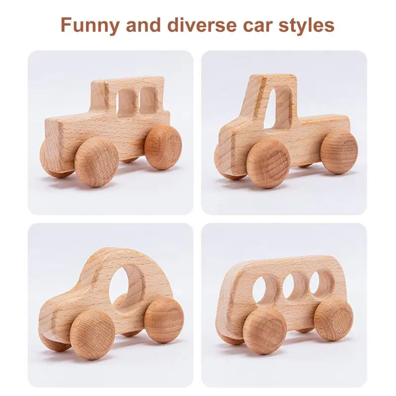 

Wooden Vehicle Toys Children Inertia Car Models Fall-Resistant Portable Toy Cars Cute Vehicle Toys for Home Kindergarten Nursery