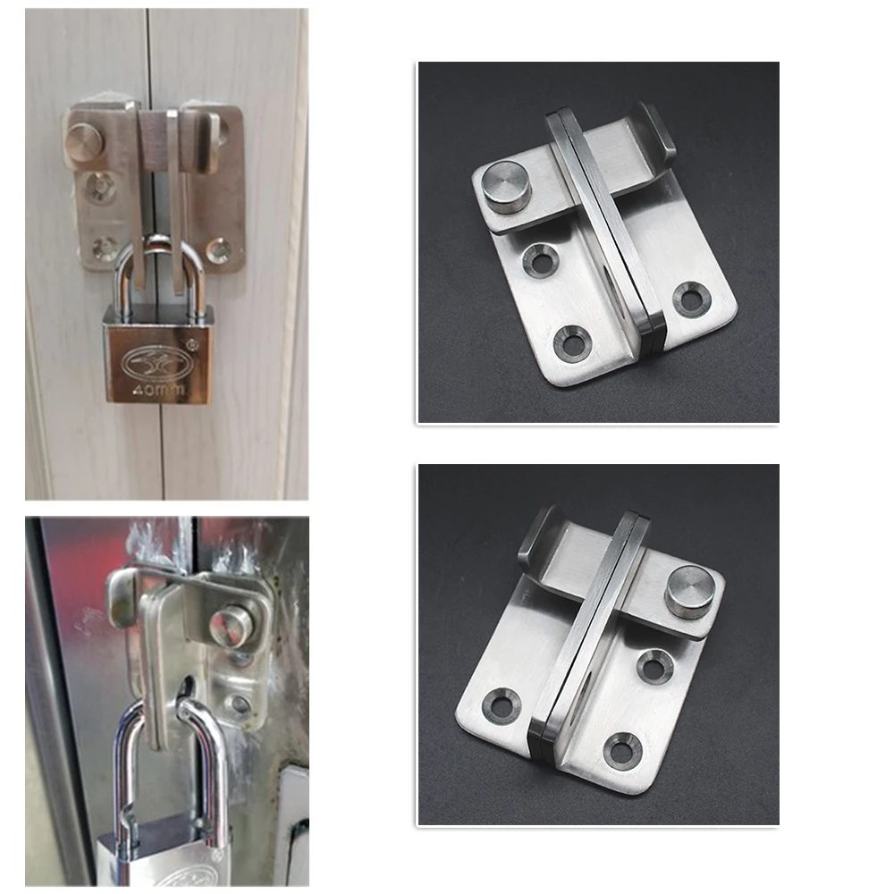 Description Picture 2 of itemStainless Steel Cabinet Lock Hasp Latches Sliding Door Simple Convenience Punching Lock For Hotel Door Security Hardware