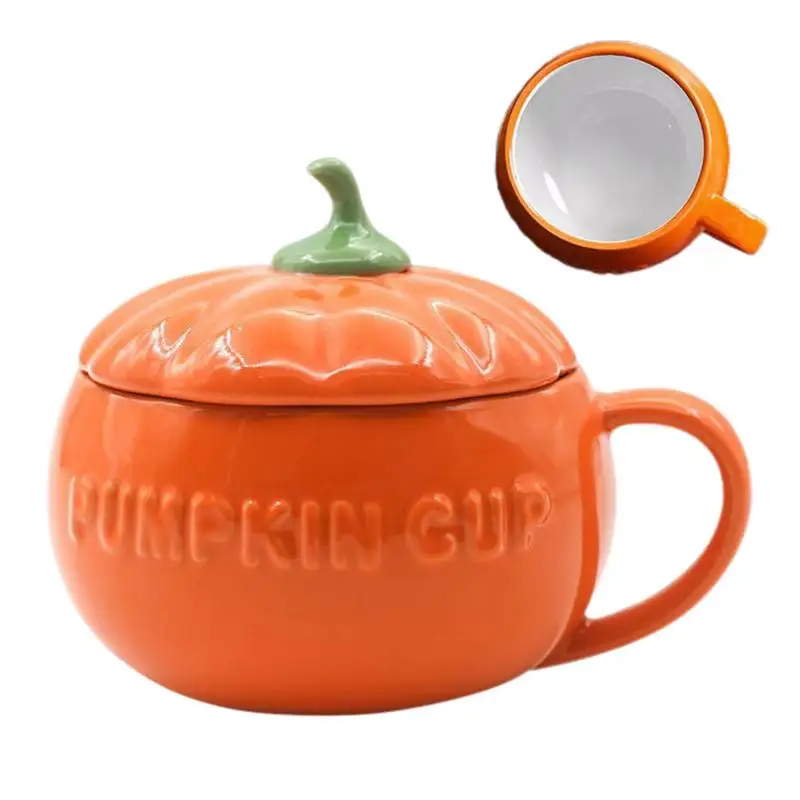 

Halloween Pumpkin Cup Multi-use Drinking Mug With Lid Decorative Pumpkin Cup For Coffee Tea Overnight Oats