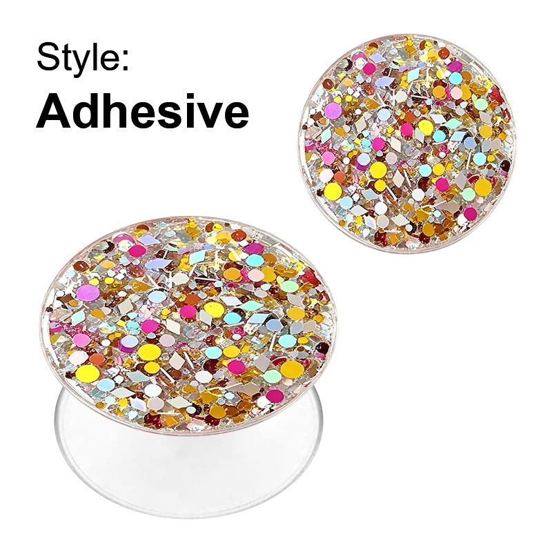 Glitter Foldable Phone Grip and Ring Holder with Adhesive