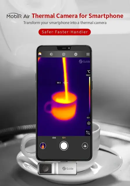 サーマルカメラGuideTYPE-C用 MobIR Air Androidグレー MobIR Air Thermal Imaging Camera for Type-C IOS PCB Diagnosis