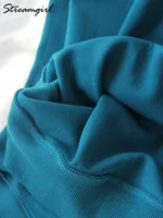 Autumn Cotton Pullover Sweatshirts Oversize Women O Neck Loose Long Sleeve Top Solid Oversized Green Sweatshirt For Women 2023 - Image 6