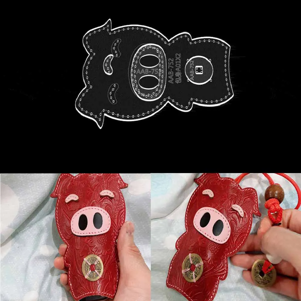 

Leather Bag Pattern Making with Kraft Paper and Acrylic Templates for Little Pig Car Keypack