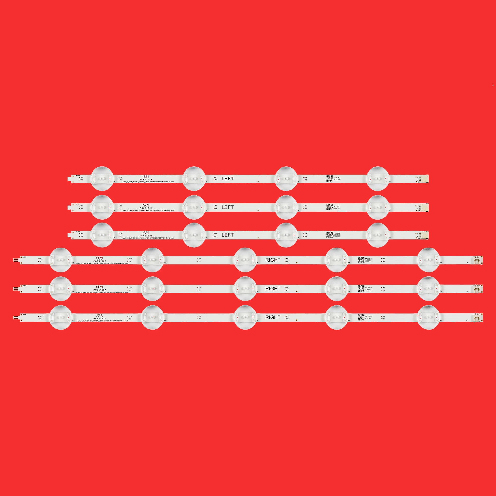 6 Pz/Set Strisce Di Retroilluminazione A Led Per Grundig 49 Vlx8000 Bp 49Vlx8000Bp 49 Vlx7980 49 Gub8940 49 Gub7062 Wck60601-Ab