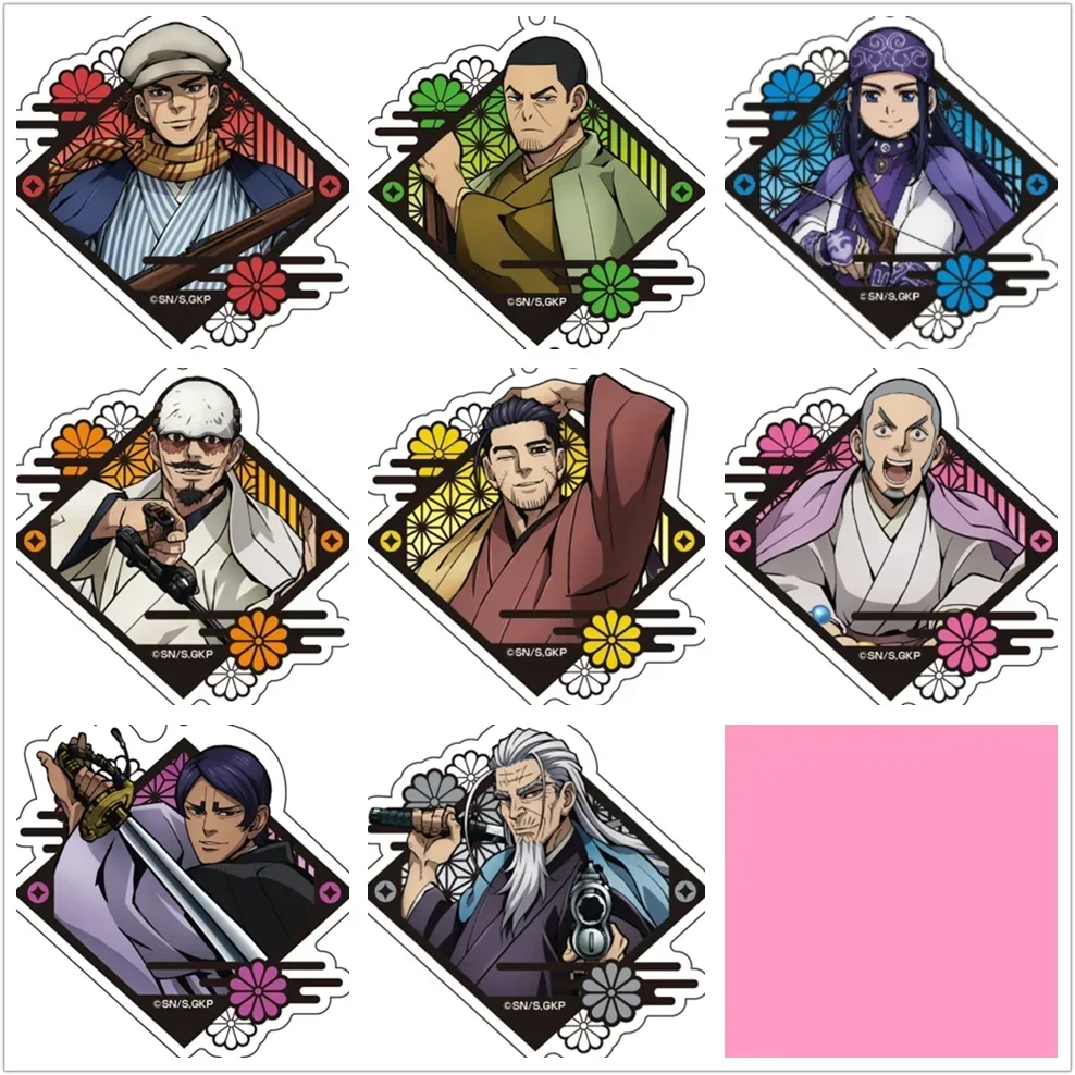 

Anime Sugimoto Saichi Kochoube Asuko Tsurumi Tokushirou Asirpa Keychain Doll Acrylic Keyring Pendant for Gift