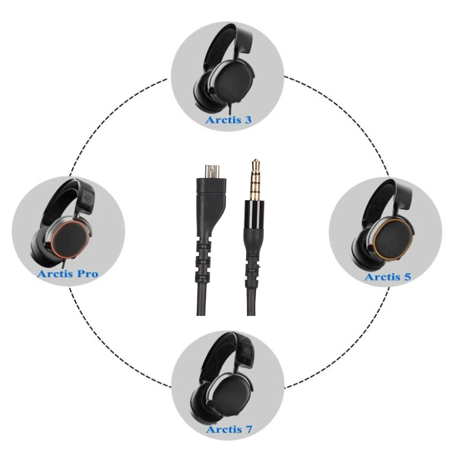 Headphone Sound Cable Professional Fine Crafted Replacement Sound Cord TPE Outer Cover for Tablets for Game Consoles