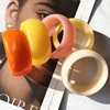 Spring Summer Fashion Resin 33.6MM Wide Bangles for Women Girl Multi-color Acrylic Bracelet Orange pink Yellow Inside 65.5mm B17 1
