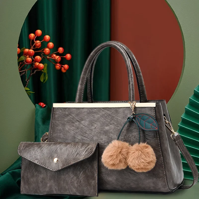 

Vintage Tote Bag New Fashion Shoulder Bag Handheld High Capacity Crossbody Bag - Two Piece Set - Mother Child Bag
