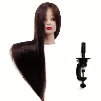 Testa di Manichino da 26 Pollici con Capelli Lunghi Naturali per Formazione e Styling nel Settore Parrucchieri