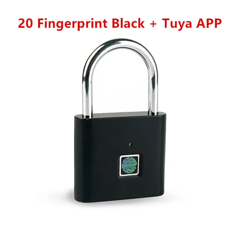 TUYA APP Smart Bluetooth 10 Fingerprint Door Lock Padlock Quick Unlock Zinc Alloy USB Rechargeable Locker Door Lock