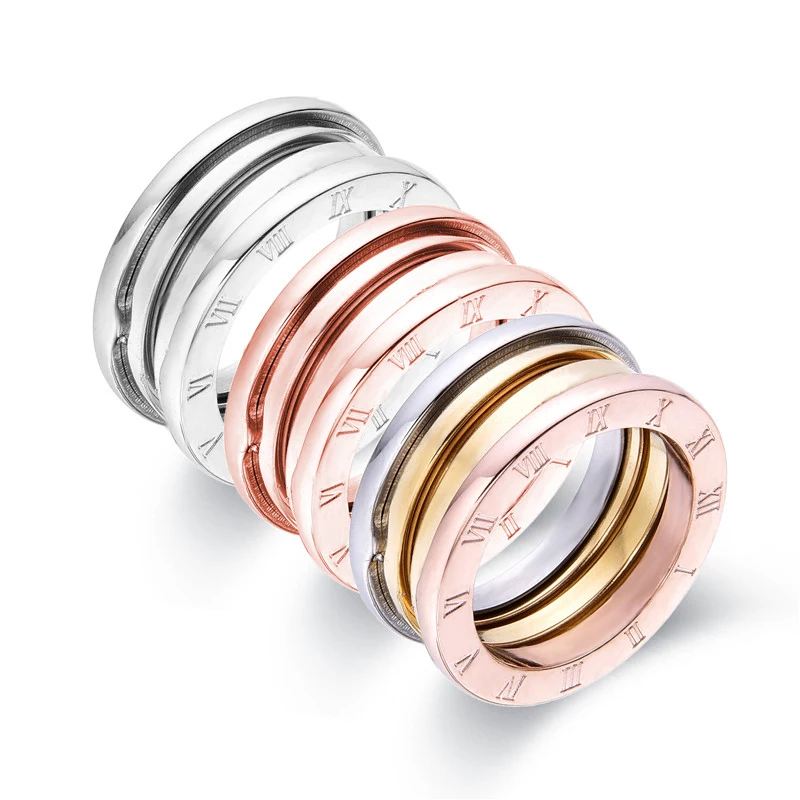 FYSARA-anillo de acero inoxidable con números romanos para mujer, sortija con números romanos, colores variados, geométrico, fiesta de la amistad, regalo de la suerte