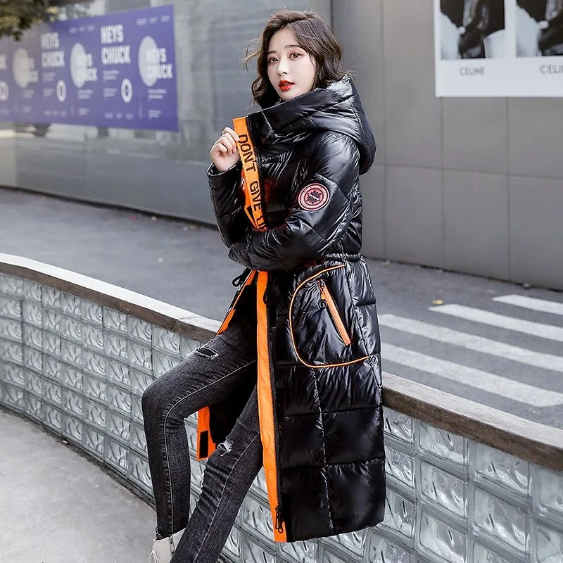 2023 New Women Down Cotton Coat Winter Jacket Female Mid Length Version Parkas Loose Thick Outwear Hooded Leisure Time Overcoat