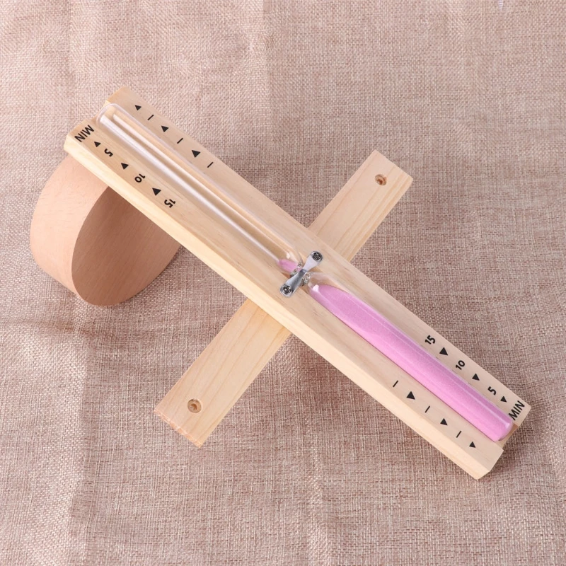 15 Minute Sand Timer Wooden Glass Hourglass Wall Mounted Rotating for Sauna Bathroom Home Decoration Gift