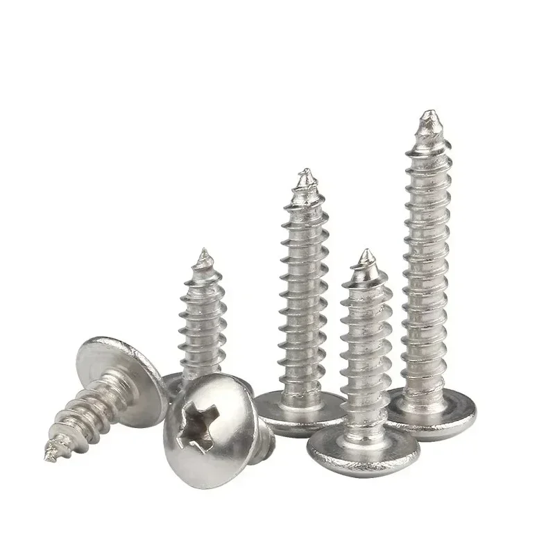 Cross Recessed Truss Head Self-tapping Screw M3 M4 M5 M6 Stainless Steel Phillips Mushroom Umbrella Head Wood Screw 50//20/10pcs