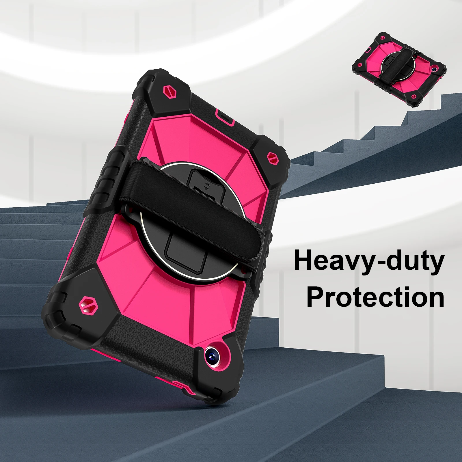 360-Degree Rotating Kids Tablet Case with Shoulder Strap