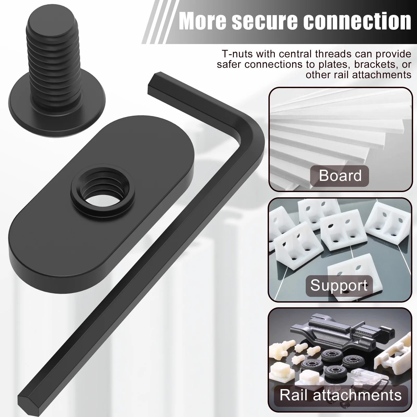 40Pcs T-Nut with Bolt 1/4inch-20 Galvanized Iron Centered Hole Sliding Thread T Slot Track Slot Accessories T-Nut Centered Slide