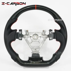 Steering Wheel Hydro Print Carbon Fiber Perforated Leather For Nissan 350Z 2003-2006 Models Red Stripes Sport Wheel