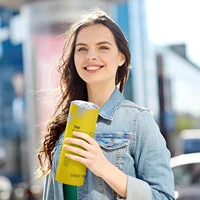 Coconut Berry Energy Drink Insulated Tumblers Double Wall Stainless Steel keep Cold /Hot Water bottle with Straws 20Oz Reusable 6