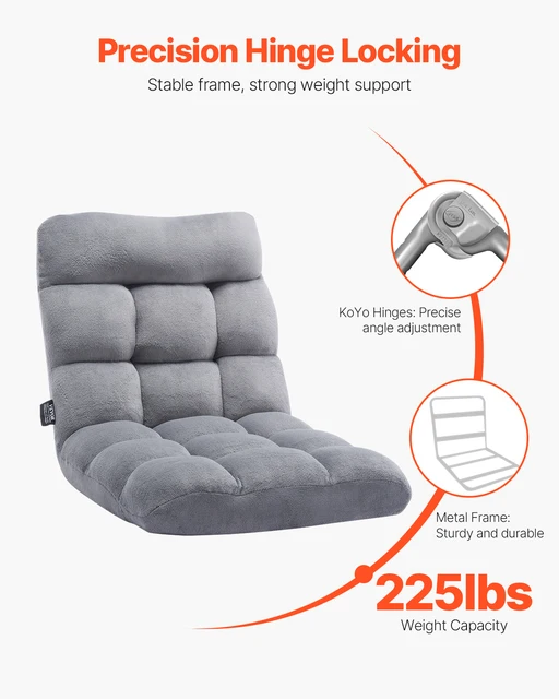 SucceBuy Floor Chair Recycled Foam Folding Sofa Chair Multifunctional Floor Chair with Back Support Ideal for Sleeping Reading