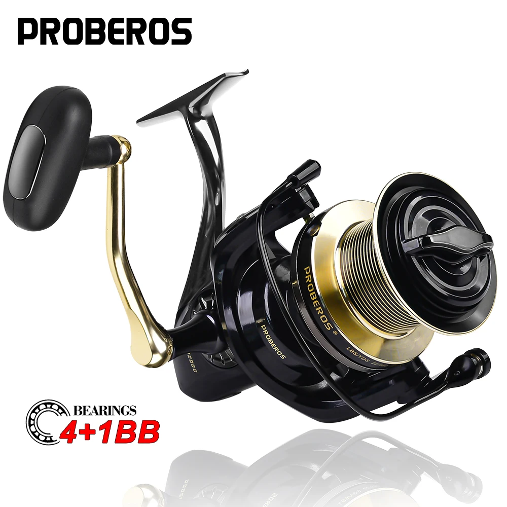 

PROBEROS 4.7:1 High Speed Spinning Reel 26-28KG Max Drag Fishing Reel 8000-12000 Series Full Metal Spool Saltwater Wheel Pesca