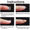 240pcs Double Sided False Nail Art Adhesive Tape Glue, DIY Fake Acrylic Nail Manicure Gel,Jelly Clear Waterproof Tabs Nail Glue 6