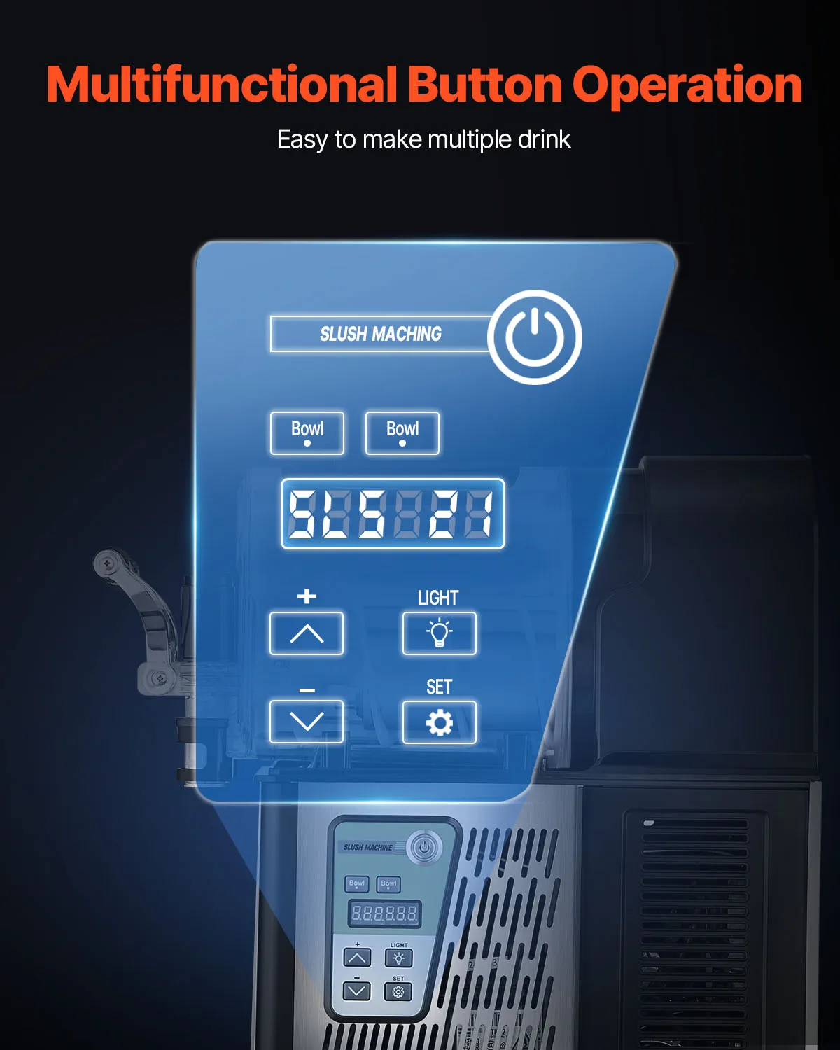 VEVOR Commercial Slushy Machine, 3Lx2 Double Tank Frozen Drink Machine, Stainless Steel Margarita Smoothie Frozen Drink Maker 4