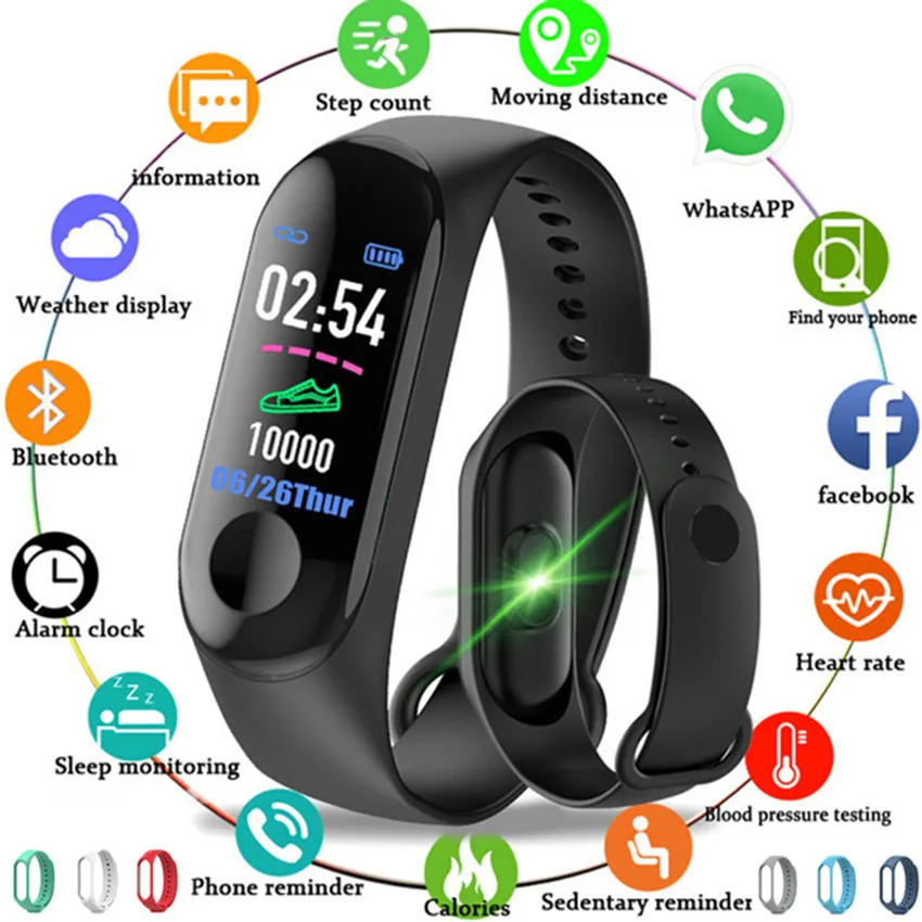 Hot Smart Band Fitness Tracker Watch Smartband Step Hr Bracelet For  Ios/xiaomi/honor Pk Mi Band 3/4 Fit Bit 5 Not Xiomi - Wristbands -  AliExpress