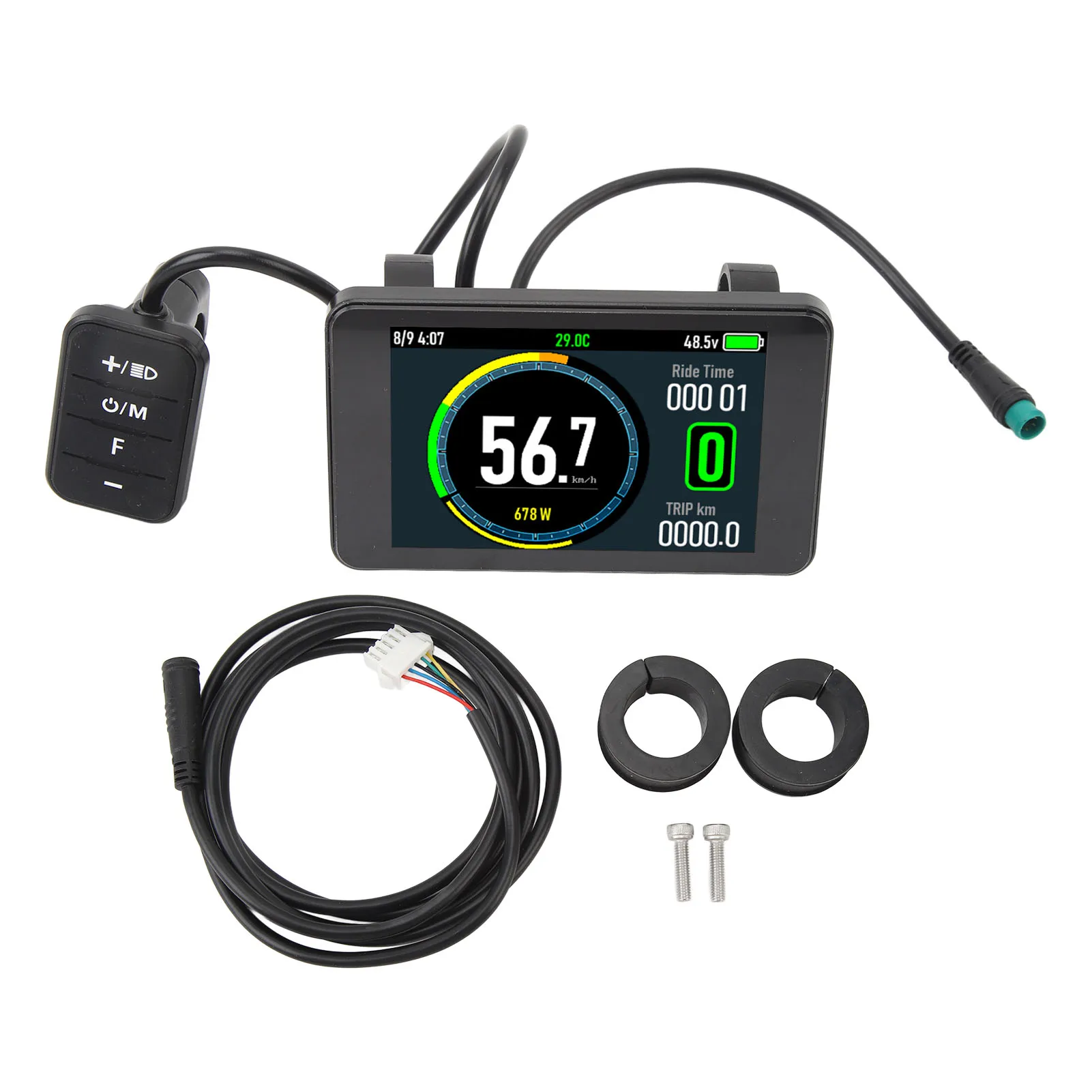 電動自転車用防水液晶画面,カラースクリーン,T8, 24v,36v,48v,52v,60v