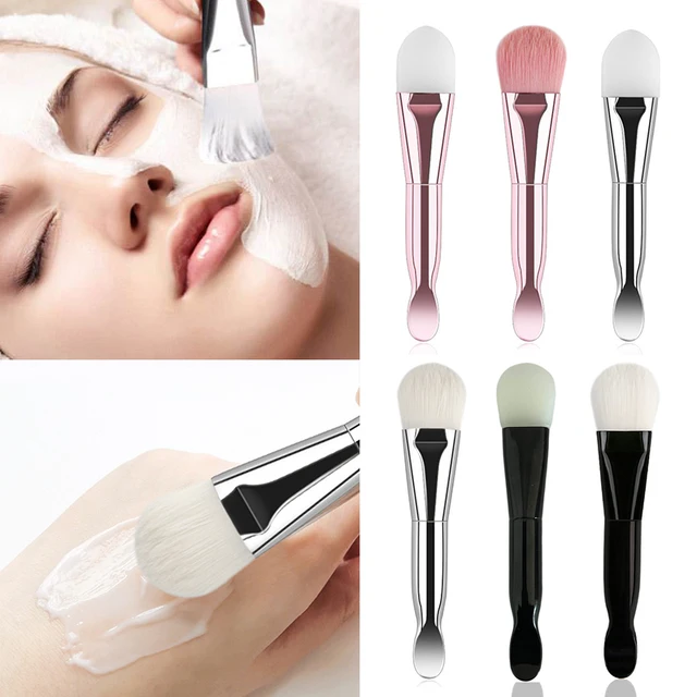 Silicone Maquiagem Escovas para Máscara Facial, Soft Fur Face Massager, Ferramentas Aplicadoras, Gel de Silicone, DIY Cosmetic Beauty Tools