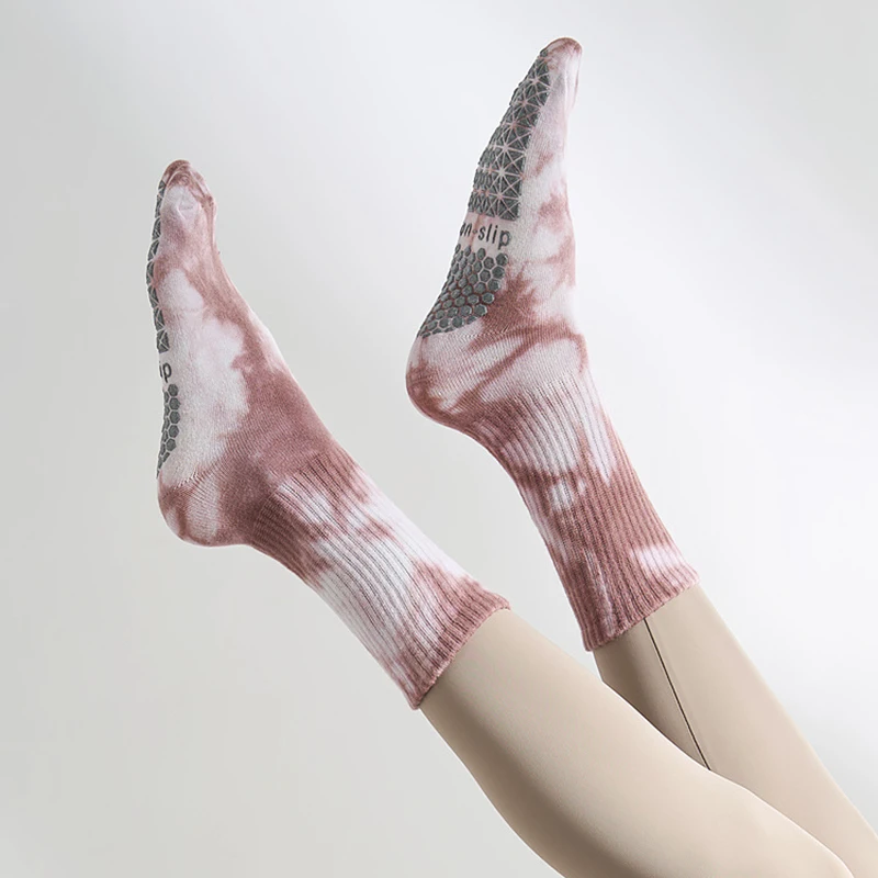 Meias Ioga Tie Dye - Pack 4 Pares Antiderrapantes Femininas