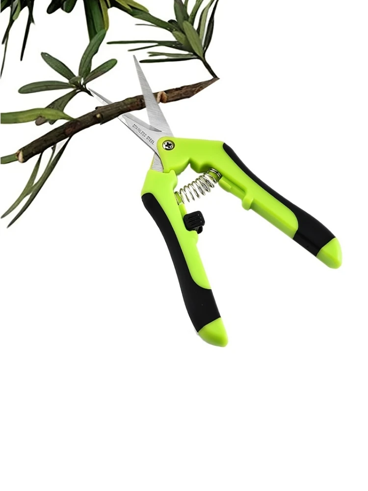 1Pc Professional Stainless Steel Gardening Hand Pruners Micro-Tip Pruning Snips with Straight Blades for Trimming Garden 2