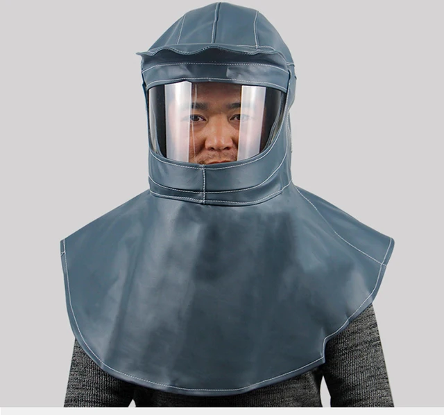 Maschera Protettiva Per Sabbiatura - Cappuccio Con Visiera In Vetro, Protezione Collo E Spalle - Foto 8