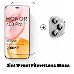 High - Definition 9D Tempered Glass Screen Protector with Camera Shield - Honor 400 5G (2In1 1Front 1Lens)