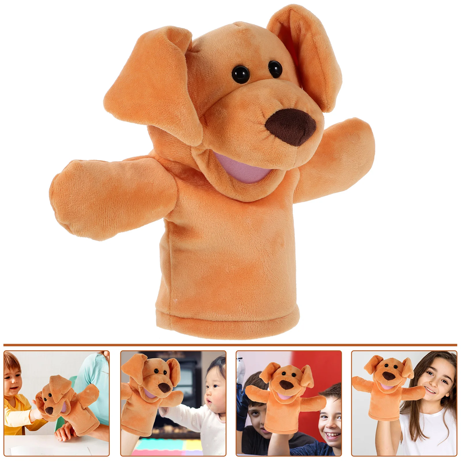 

Plush Dog Hand Puppet Interactive Storytelling Hand Toy Stuffed Animal Puppet Toy