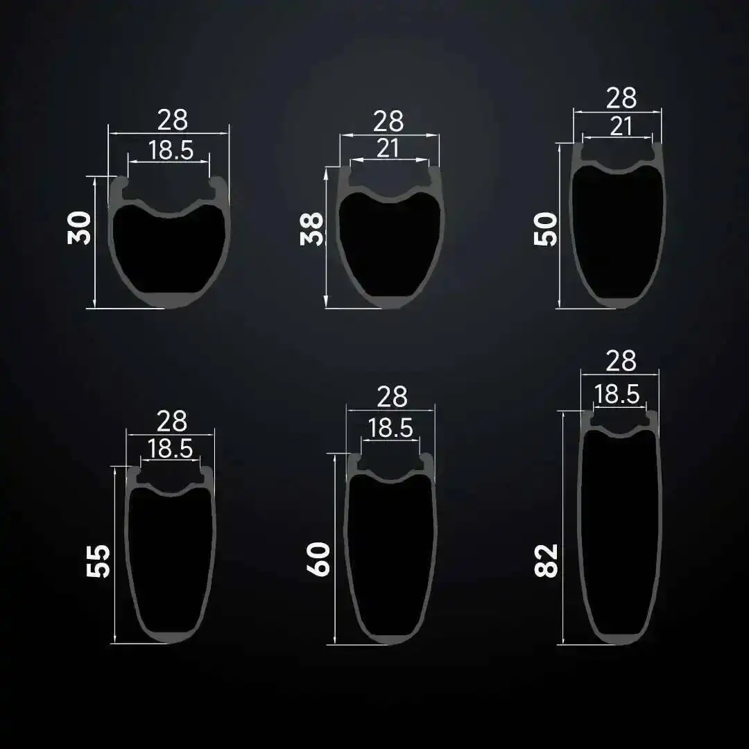 ELITEWHEELS 700C Road Bike Disc Brake Carbon Wheels 30 38 50 55 60 82mm Carbon Fiber For Cyclocross Rims