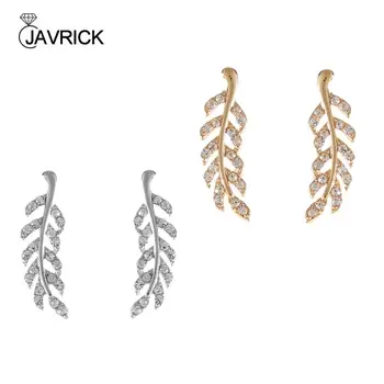 Vintage Crystal Leaf Earrings 1