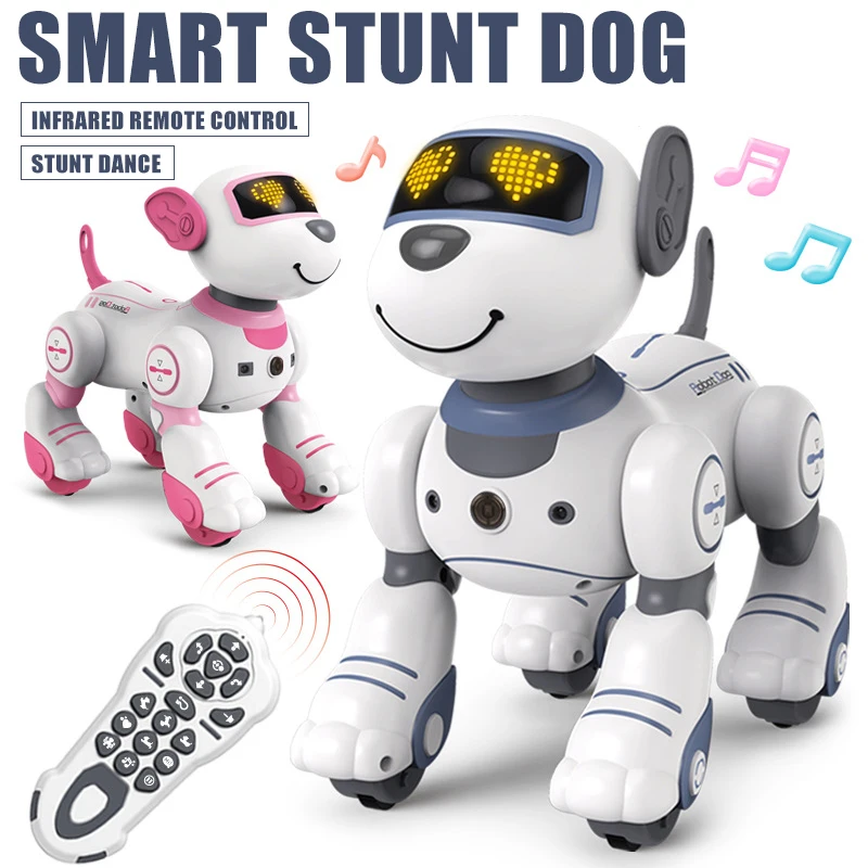 

New Funny RC Robot Electronic Dog Stunt Dog Voice Command Programmable Touch-sense Music Song Robot Dog for Children's Toys