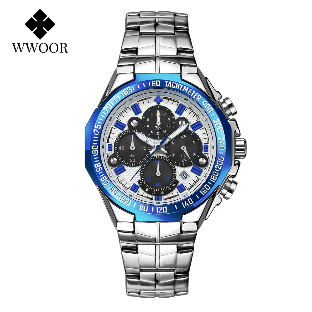Relogio Masculino WWOOR Men Watches 2022 Top Brand Luxury Wrist Watches Men Male Gold Big Golden Chronograph Wristwatch Man 